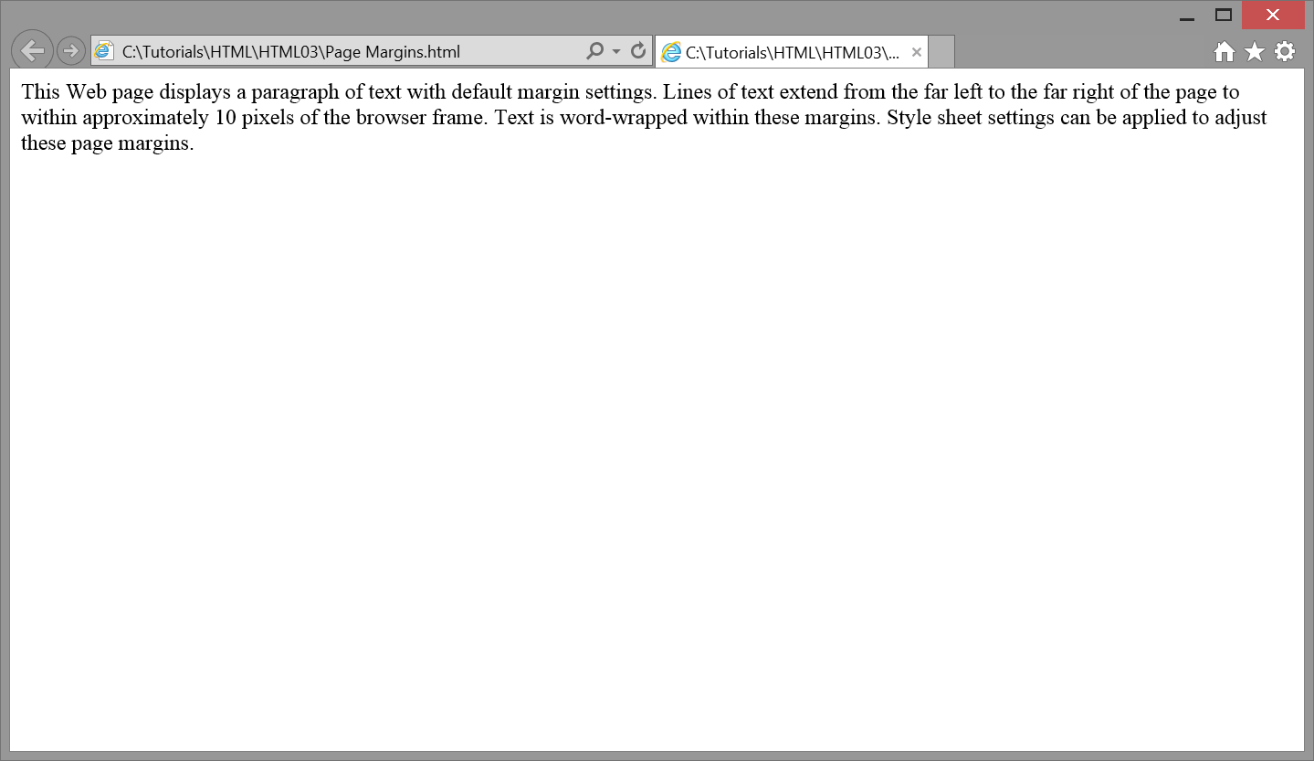 Page with default margins